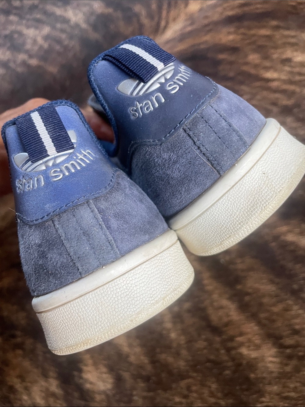 Stan Smith Adidas Men's Suede Casual Sneakers in Blue - Picture 4 of 8